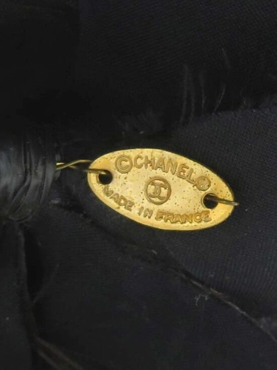 Auth CHANEL Camellia Flower Brooch Dark Brown Satin main image 5